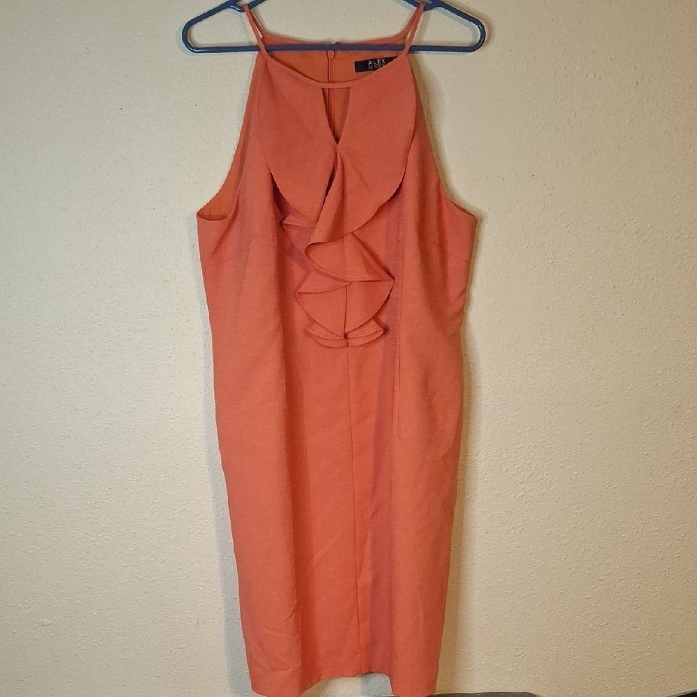 Alex Marie Coral Sleeveless Ruffle Sheath Dress